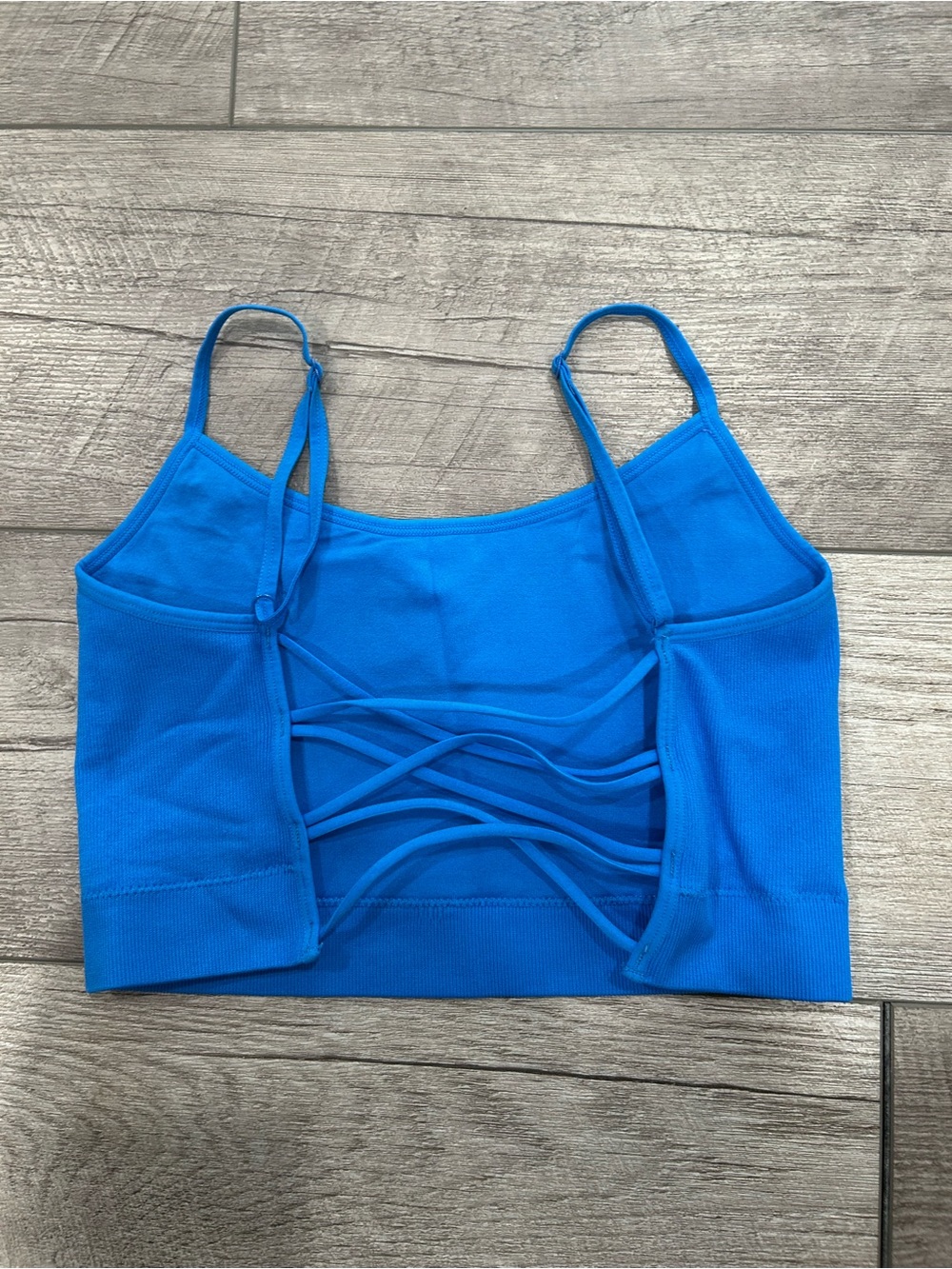BUNDLE Garage Bright Blue Strappy Bra Top & Black Strappy Bra Top
